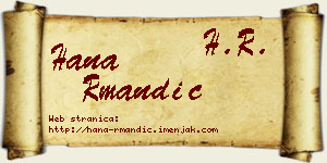 Hana Rmandić vizit kartica